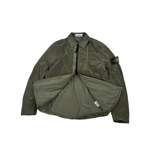 Stone Island 2018 Sage Green Shimmer Nylon Metal Overshirt - Small
