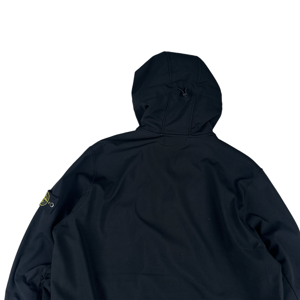 Stone Island 2017 Black Hooded Soft Shell Jacket - XXL