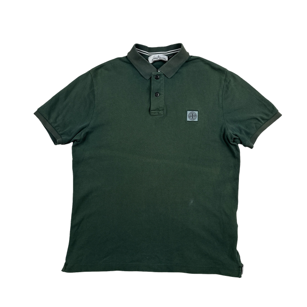 Stone Island Green Short Sleeve Polo Shirt - Large