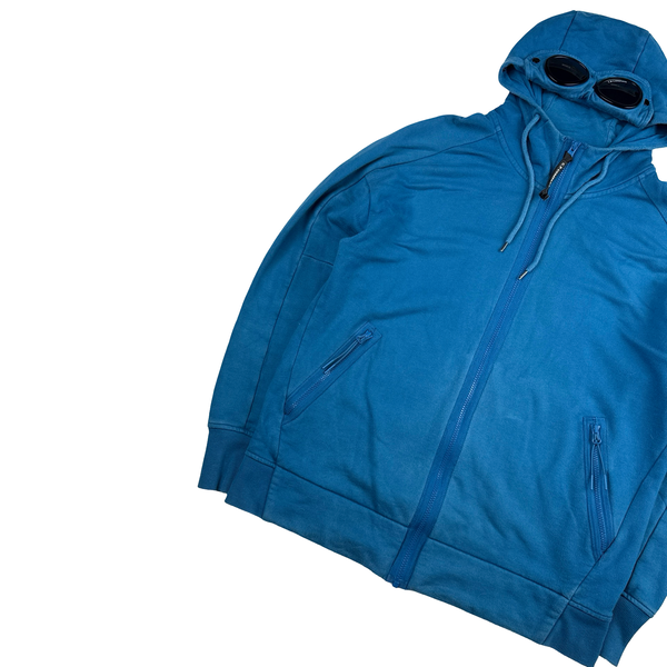 CP Company Blue Spellout Pullover Goggle Hoodie - XL