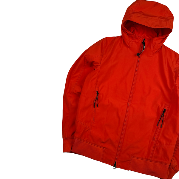 CP Company Red Soft Shell Hooded Zipped Jacket - Small
