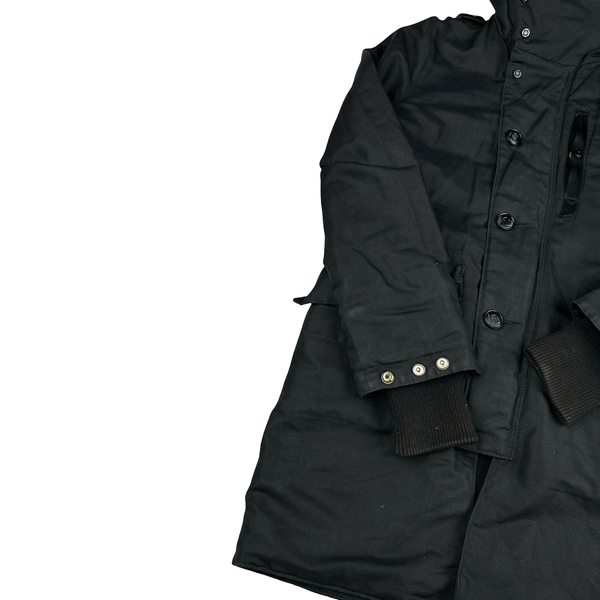 Ma Strum Dark Grey Quilted Multipocket Buttoned Jacket - Medium