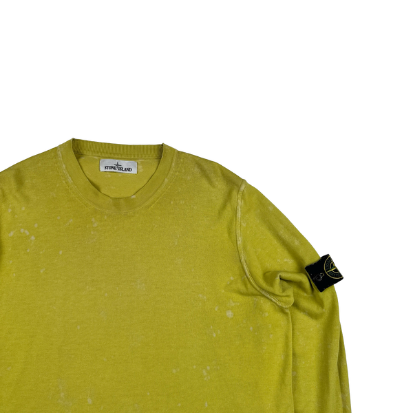 Stone Island 2022 Yellow Tie Dye Soft Knit - Medium