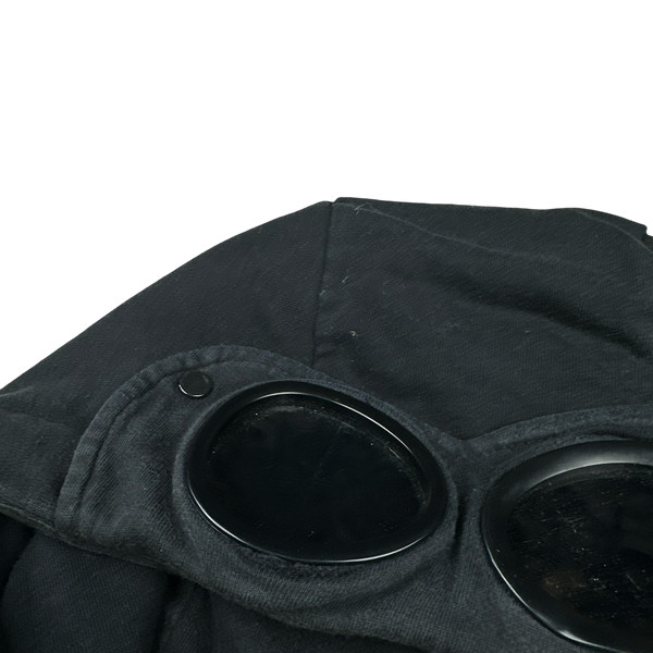 CP Company Black Cotton Goggle Hoodie - Large