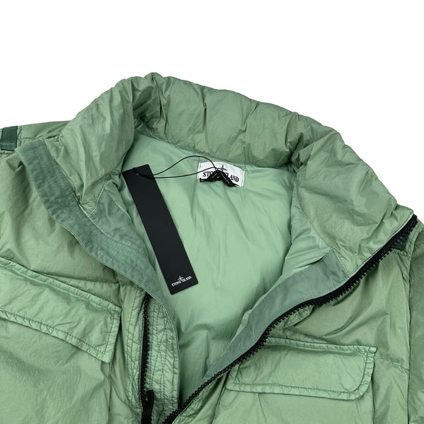 Stone Island 2022 Pale Green Crinkle R-NY Down Puffer Jacket - XL