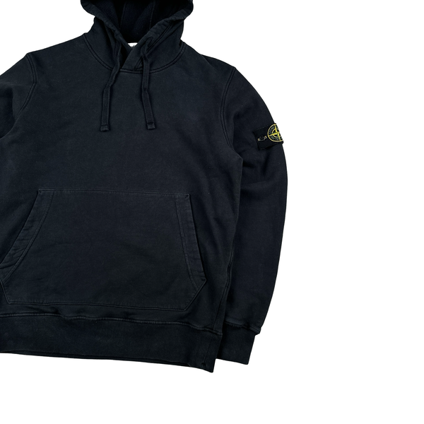 Stone Island 2020 Black Cotton Pullover Hoodie - Large