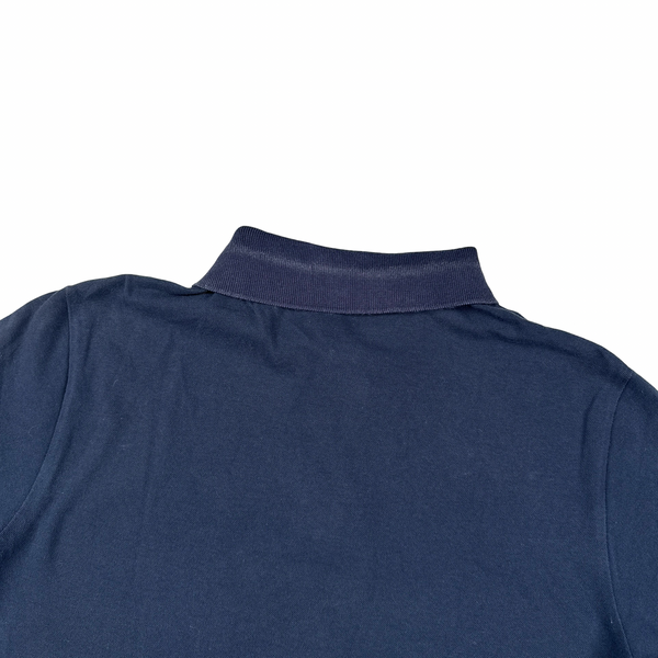 Stone Island Navy Cotton Compass Polo Shirt - Large