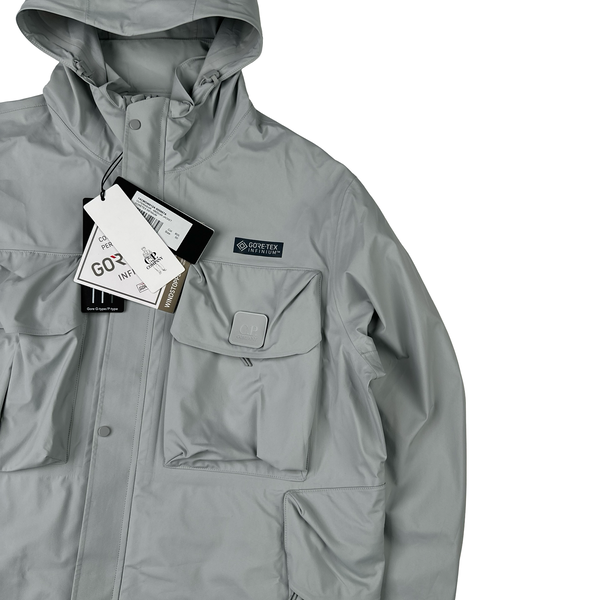 CP Company Grey Gore-tex Infinium Metropolis Multi Pocket Jacket - Large