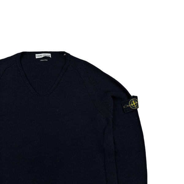 Stone Island 2002 Vintage Navy Cotton Knit - Large