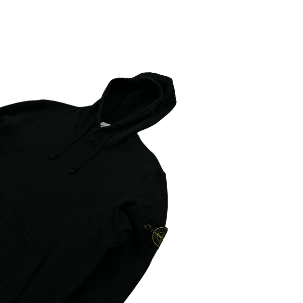 Stone Island 2022 Black Pullover Cotton Hoodie - Small