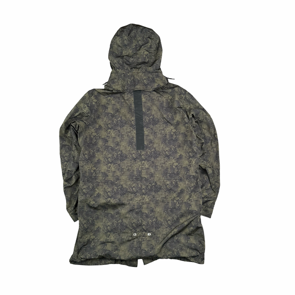 Ten C Lightweight Lizard Camo Long Hooded Parka Jacket - Large