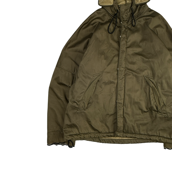 Stone Island 2005 Khaki Green Raso Floccato Riot Mask Sniper Jacket - XL