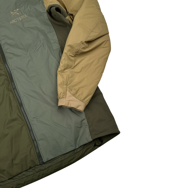 Arcteryx Green/Beige Colour Block Atom LT Hoodie Jacket - Medium