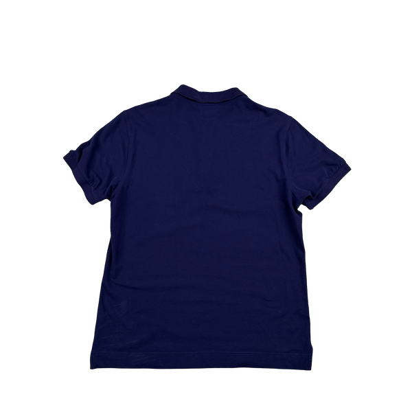 CP Company Blue Cotton Short Sleeve Polo - Large