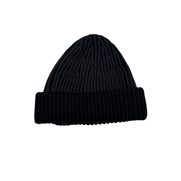 Stone Island 2011 Two Tone Grey Ribbed Wool Badge Beanie