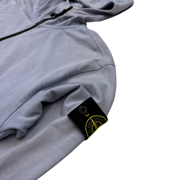 Stone Island 2019 Lavender Purple Cotton Zipped Hoodie - Medium