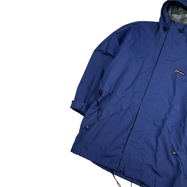 Berghaus Navy Lightweight Long Hooded Raincoat - XXL
