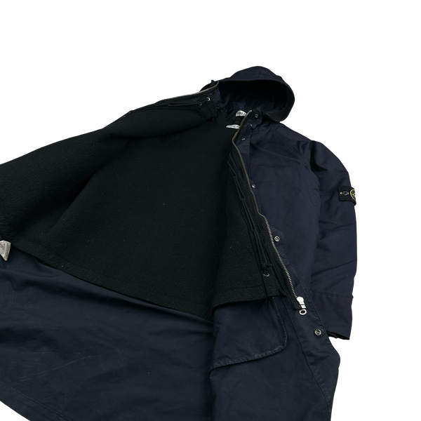 Stone Island 2005 Navy David TC Dutch Rope Long Jacket - XL