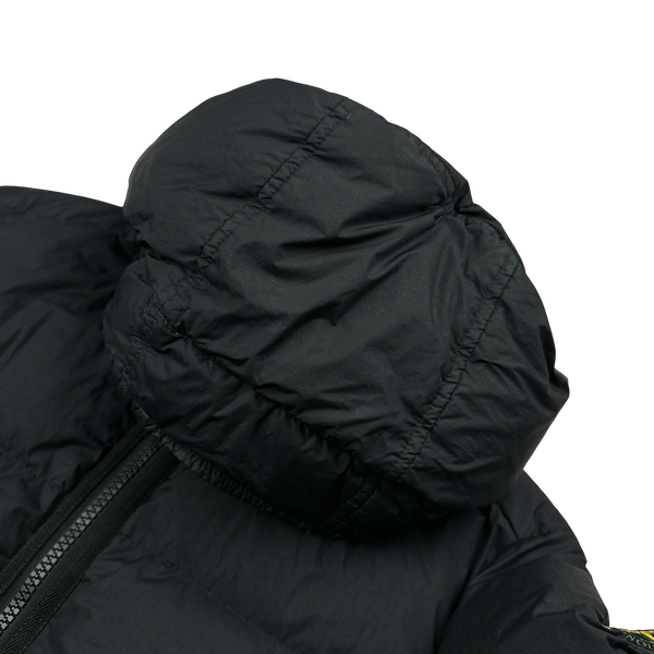 Stone Island 2021 Black Crinkle NY Down Puffer Jacket - Medium