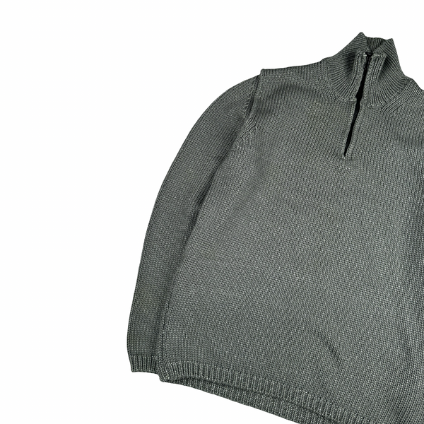 Stone Island AW/2001 Heavyweight Wool Knit Quarter Zip Jumper - XXL