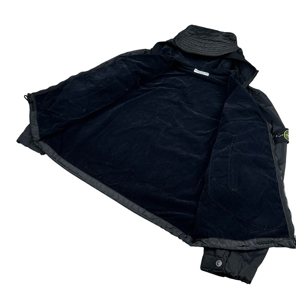 Stone Island 2007 Black Nylon Metal Hooded Jacket - Medium