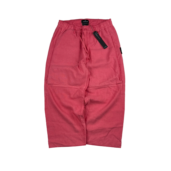 Stone Island Shadow Project Pink Linen Trousers - Medium
