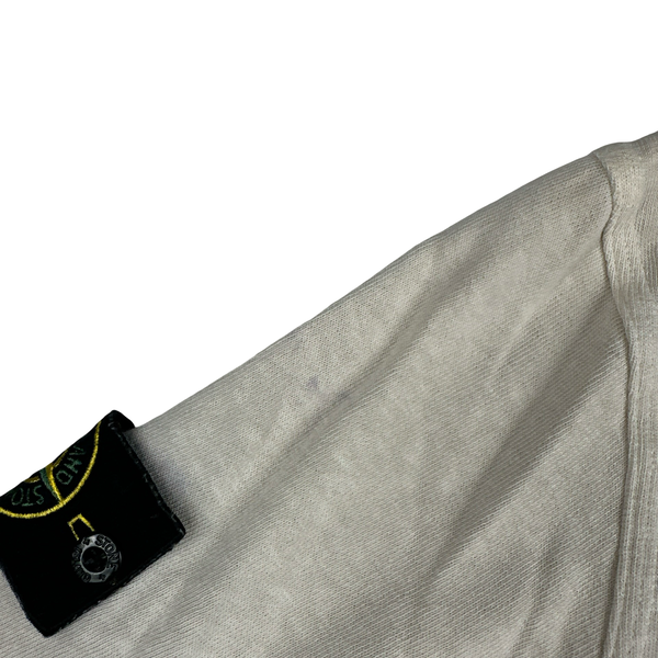 Stone Island 2018 Cream White Cotton Crewneck Sweatshirt - Medium