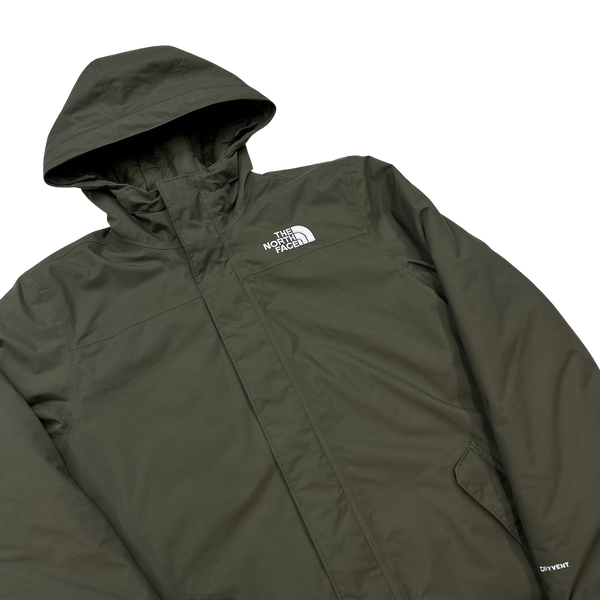 North Face Khaki Dryvent Waterproof Long Padded Jacket - Small