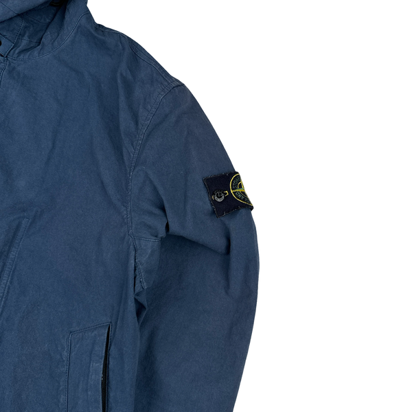 Stone Island 2020 Blue Hooded Cotton Cordura Jacket - Small