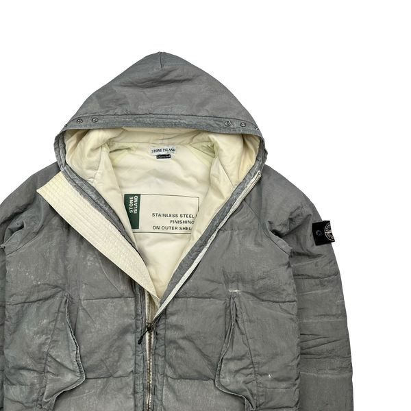 Stone Island AW2000 Hooded Silver Pure Metal Shell - Medium