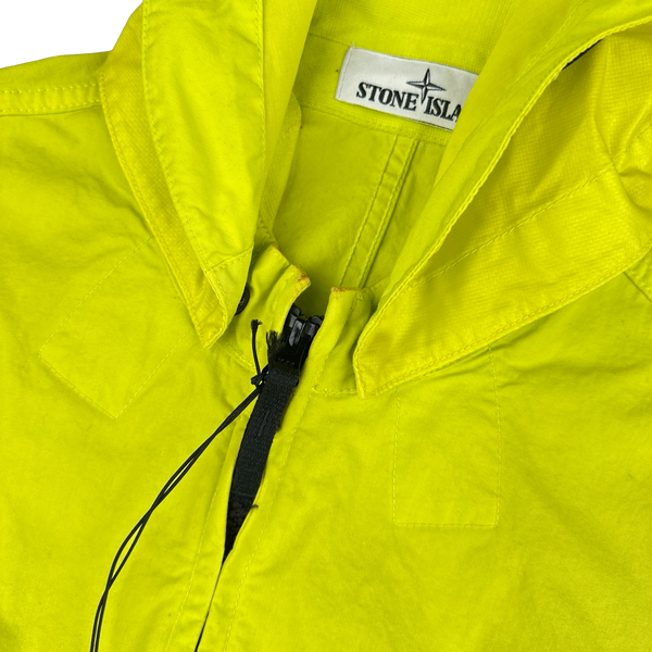 Stone Island 2021 Neon Yellow Cotton Cordura Hooded Jacket -Medium