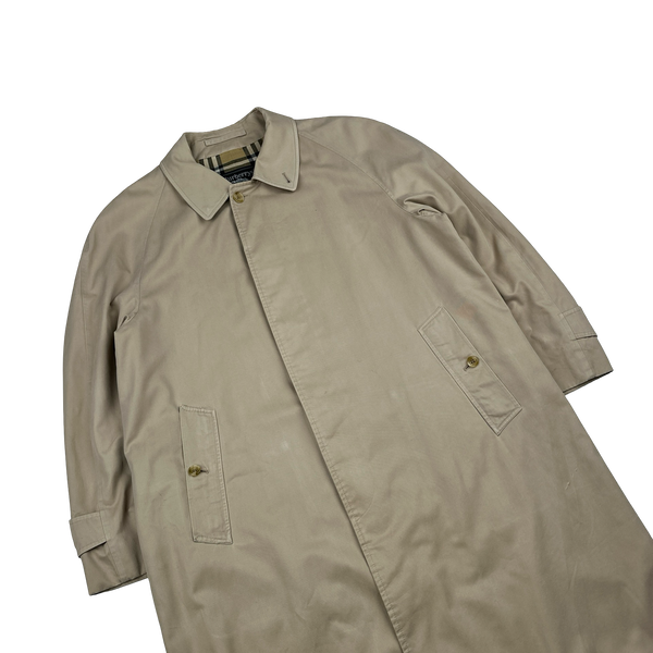 Burberry Nova Check Lined Cotton Long Jacket - Medium