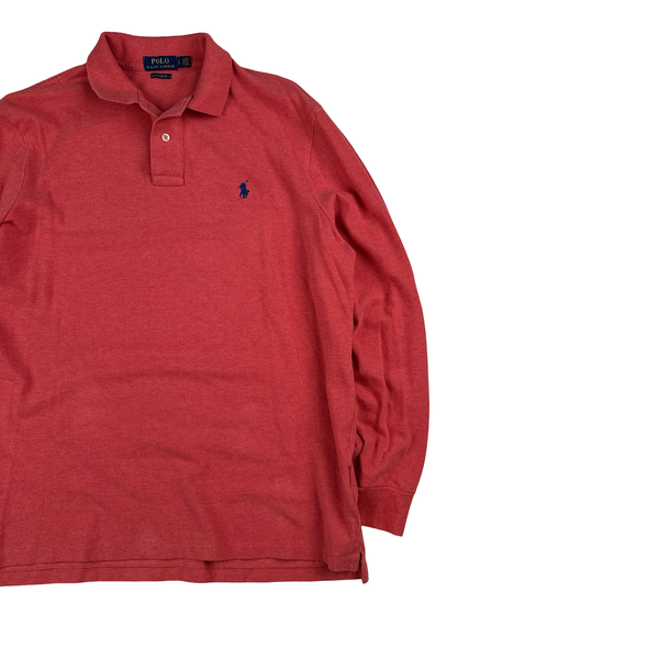 Ralph Lauren Hot Pink Long Sleeve Polo Shirt - Large