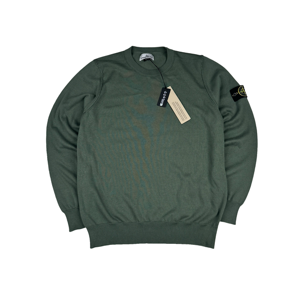 Stone Island 2025 New Season Green Lightweight Jumper - Large