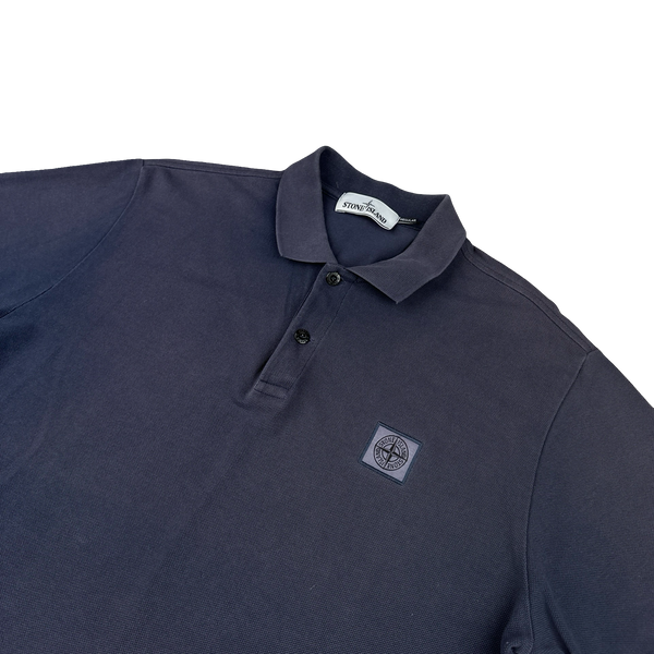 Stone Island 2020 Navy Polo Patch Shirt - Large