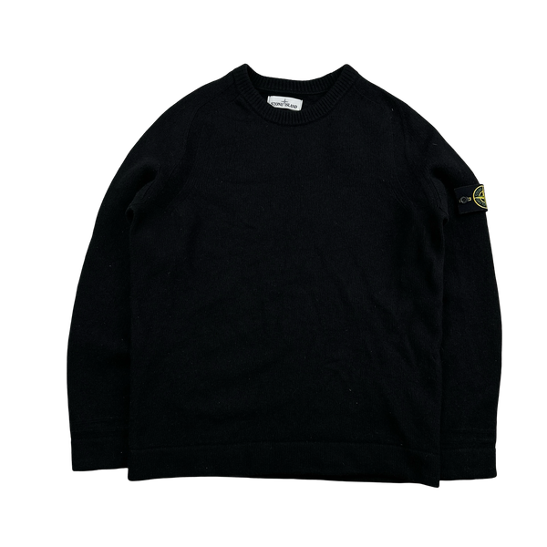 Stone Island 2018 Black Wool Crewneck Jumper - XL