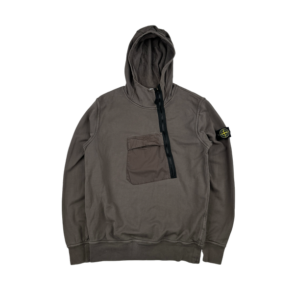 Stone Island 2019 Taupe Cotton Zipped Smock Hoodie - Age 12