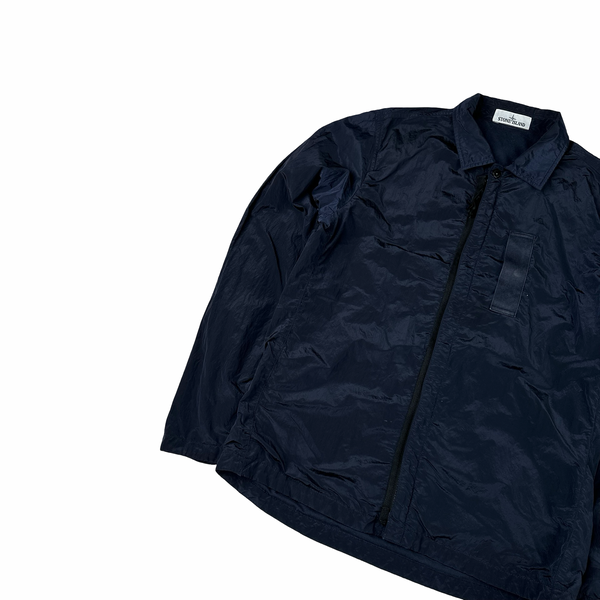 Stone Island 2017 Navy Nylon Metal Shimmer Overshirt - Medium