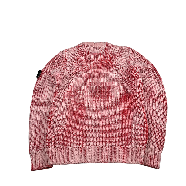 Stone Island 2017 Pink Hand Corrosion Cable Knit Jumper - Large