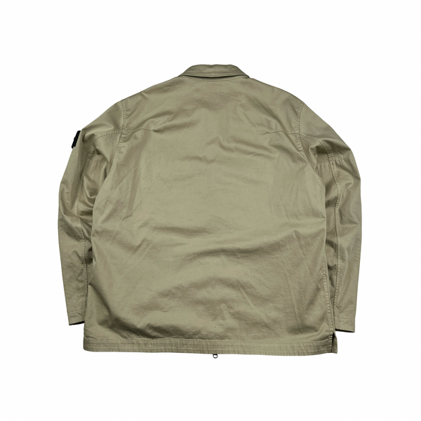 Stone Island 2024 Beige Zipped Cotton Overshirt - XXL