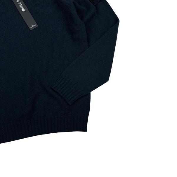 Stone Island 2026 Navy 100% Cashmere Ghost Crewneck Jumper - Large