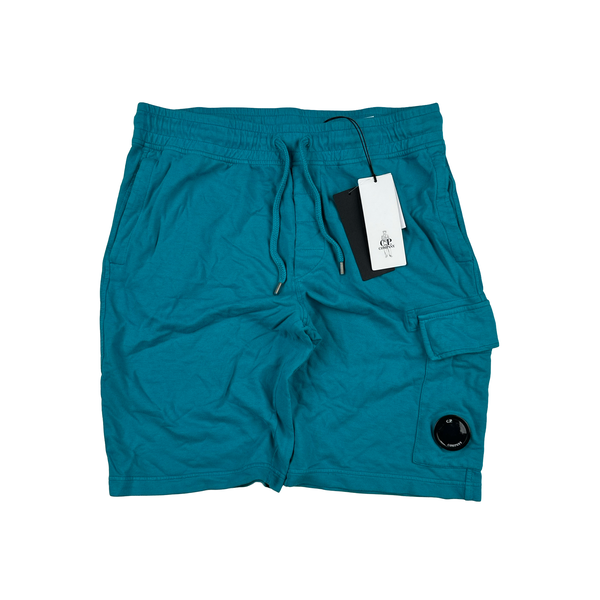 CP Company Turquoise Cotton Lens Viewer Shorts - Medium