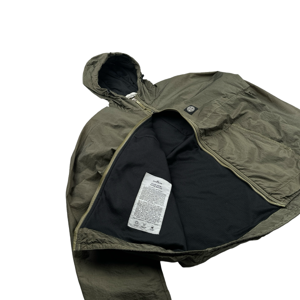 Stone Island 2019 Khaki Nylon Metal Watro Ripstop Zipped Jacket - Medium