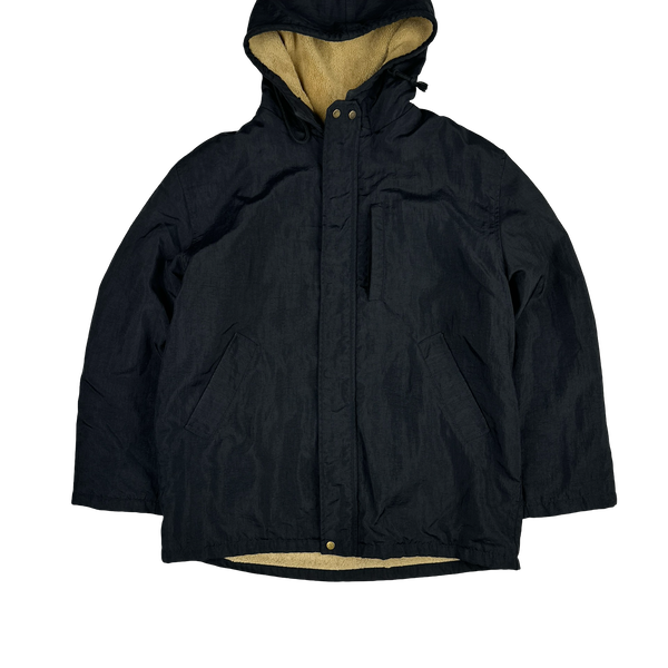 CP Company 1995 Thick Nylon Vintage Fleece Lined Hooded Jacket - Large