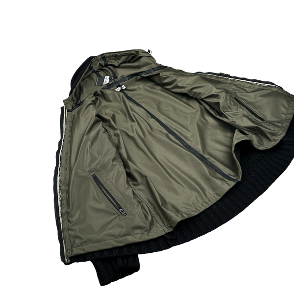 Stone Island 2008 Black Thick Wool Knit Nylon Liner 3 in 1 Jacket - 3XL