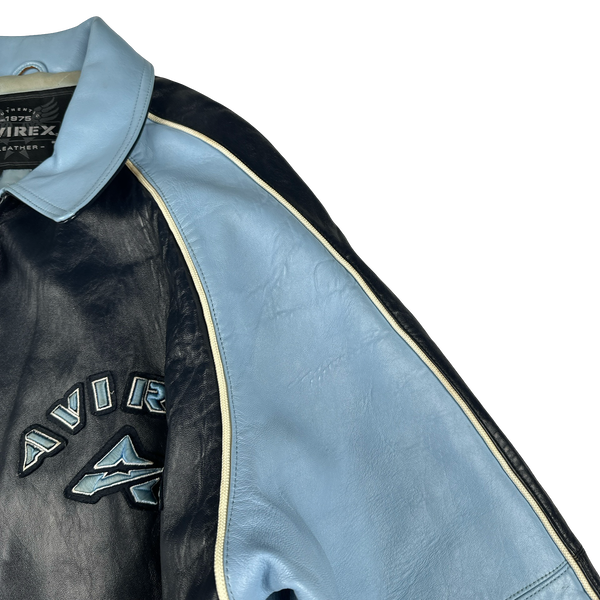 Avirex Classic Leather Spell out Bomber Jacket - XXL
