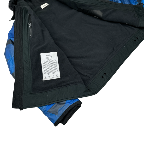 Stone Island Blue Fleece Lined Camo Reflective Jacket - XXL