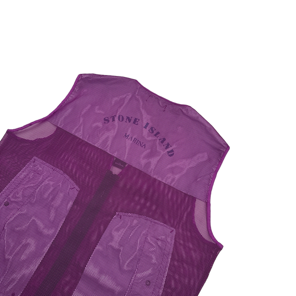 Stone Island 2023 Purple Reflective Marina Mesh Vest - XL