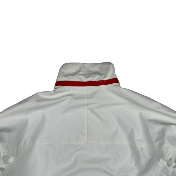 Prada Red Neck Tab White Convertible Goretex Prototype Zipped Jacket - XL