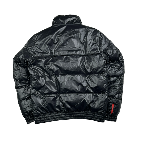 Prada Black Nylon Down Padded Bomber Jacket - Large